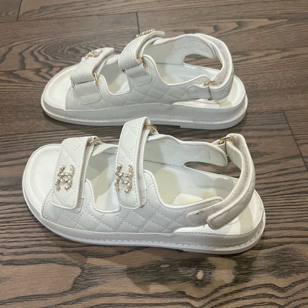 Chanel Dad Sandals White